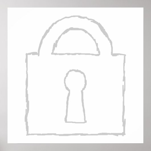 Padlock. Topgeheim of beveiligingspictogram. Poster (Voorkant)