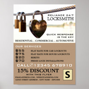 Padlocks op Rope, Locksmith Adverteren Poster