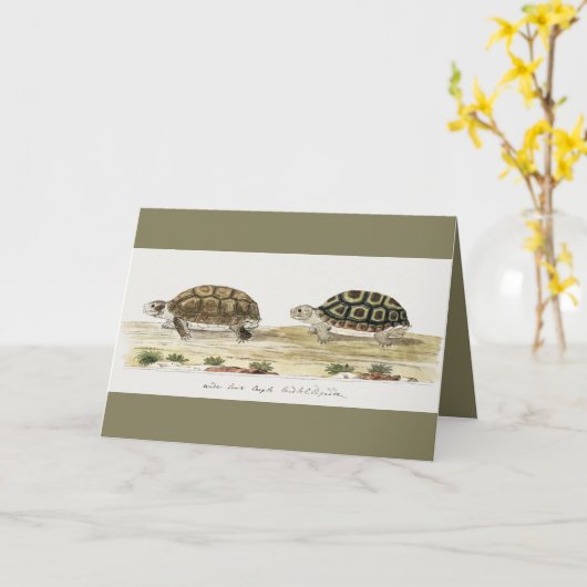 Padloper Tortoise Post-it Notes Kaart (Gele Bloem)