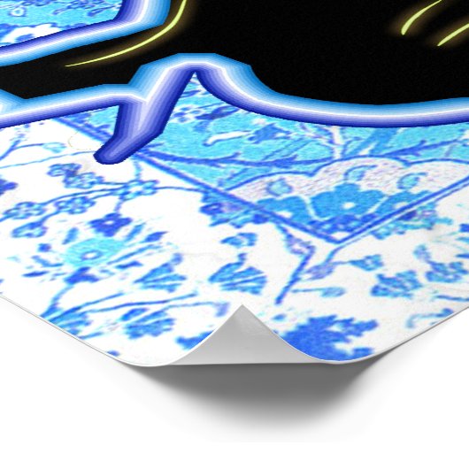 Padma Blue Arabesque Poster (Hoek)