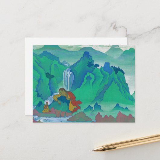 Padma Sambhava door Nicholas Roerich Feestdagenkaart (Voorkant / Achterkant in situ)