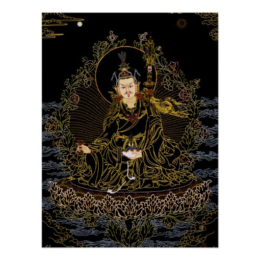 Padmasambhava Guru Rinpoche Boeddhist Thangka Perfect Poster (Voorkant)
