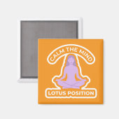 Padmasana Lotus Position • Calm the Mind Yoga Magneet (Voorkant / Achterkant)