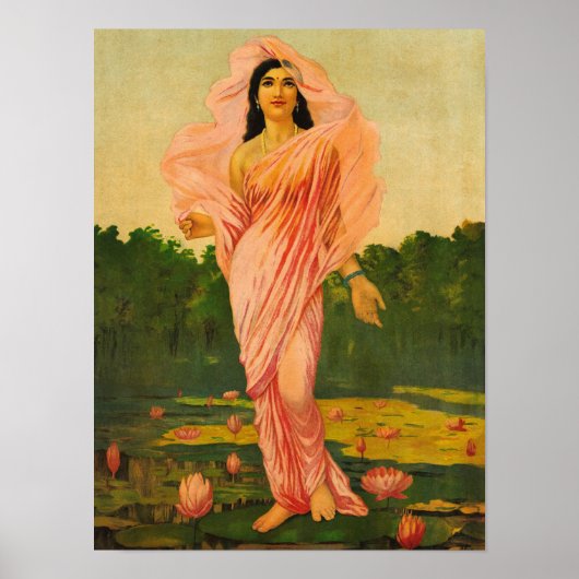 Padmini door Raja Ravi Varma Poster (Voorkant)