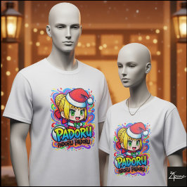 Padoru Chibi Kerstman Anime Verfspatten T-shirt