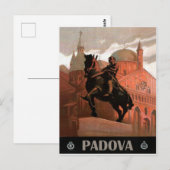 Padova, stad, Italië, oud poster Briefkaart (Voorkant / Achterkant)