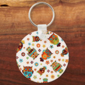 padrão com mochos e flores sleutelhanger (Voorkant)
