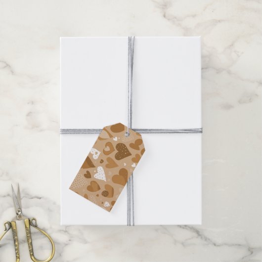 Padrão de corações. Cadeaulabel (Met Touw)