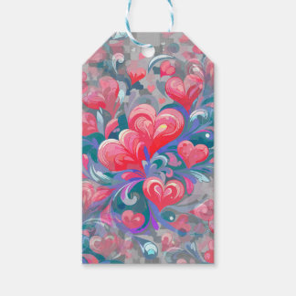 Padrão de corações em movimento, vermelho e azul. cadeaulabel