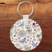 padrão de flores e passaros sleutelhanger (Voorkant)