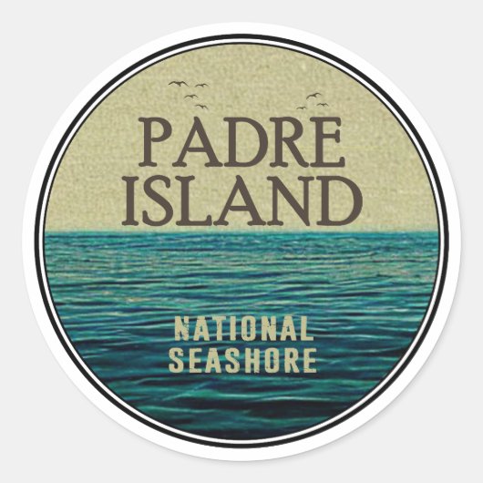 Padre Island National Seashore Ocean Birds Ronde Sticker (Voorkant)