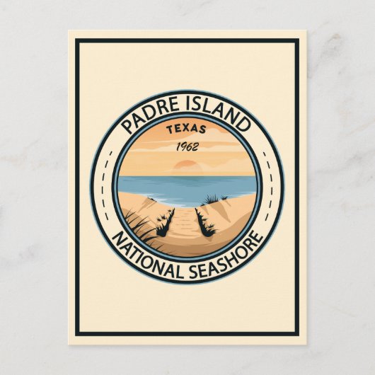 Padre Island National Seashore Texas Badge Briefkaart (Voorkant)