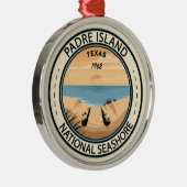 Padre Island National Seashore Texas Badge Metalen Ornament (Rechts)