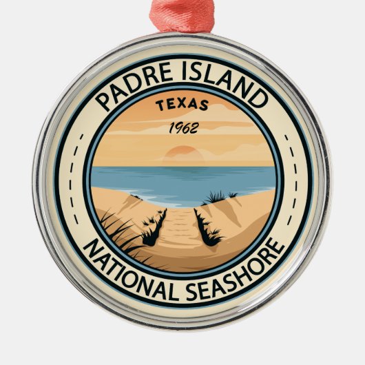 Padre Island National Seashore Texas Badge Metalen Ornament (Voorkant)