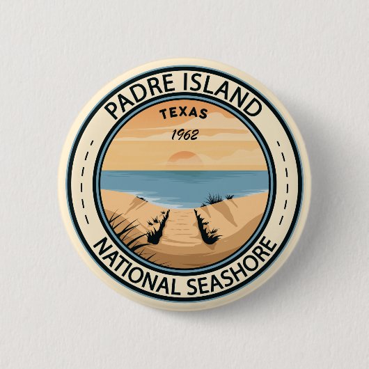 Padre Island National Seashore Texas Badge Ronde Button 5,7 Cm (Voorkant)