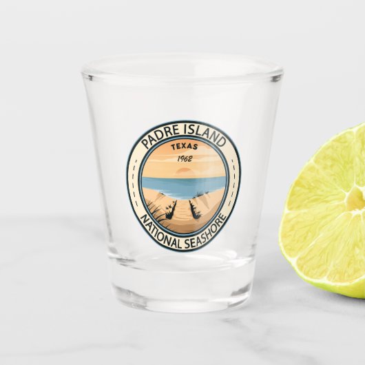 Padre Island National Seashore Texas Badge Shot Glas (Voorkant)