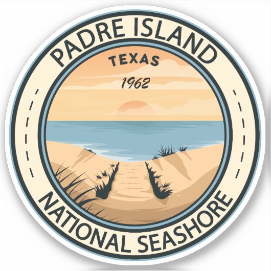 Padre Island National Seashore Texas Badge Sticker (Voorkant)