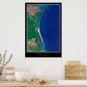 Padre Island National Seashore Texas Satellite Map Poster (Keuken)