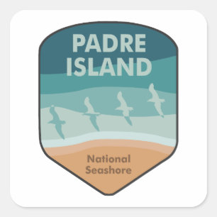 Padre Island National Seashore Texas Seagulls Vierkante Sticker