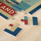 Padre Island Sailboot Vintage Travel Texas Legpuzzel (Zijkant)