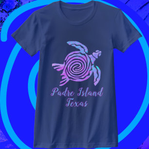 Padre Island Texas Heldere Kleurrijke Zee Schildpa T-shirt