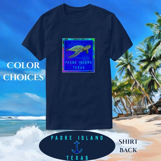 Padre Island TX Ocean Blue Zee Turtle T-shirt