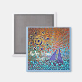 Padre Island TX Zeil en zon Magneet (Voorkant / Achterkant)