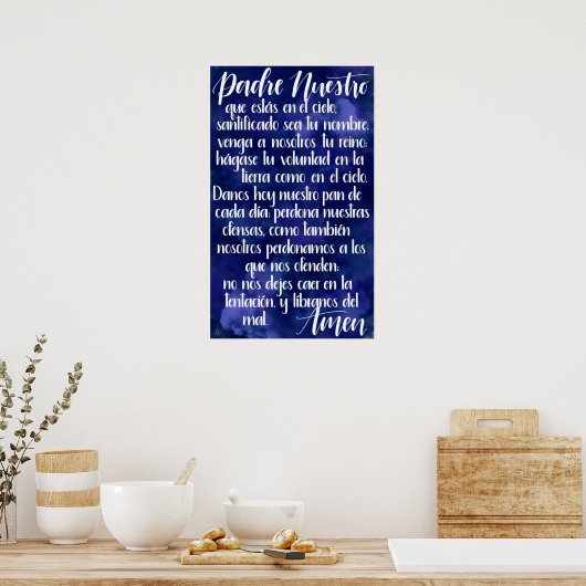 Padre Nuestro (Lord's Prayer in Spaans) Poster (Keuken)