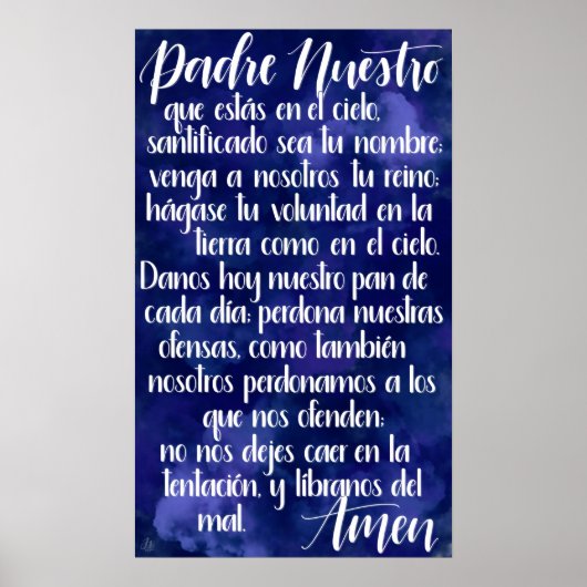 Padre Nuestro (Lord's Prayer in Spaans) Poster (Voorkant)