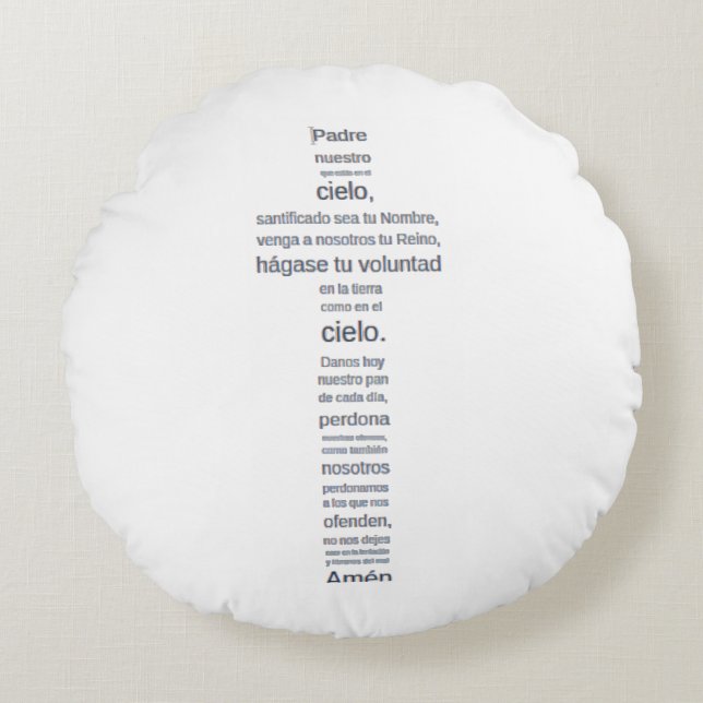 Padre nuestro rond kussen (Voorkant)