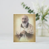 PADRE PIO ANTIEK BRIEFKAART (Staand voorkant)
