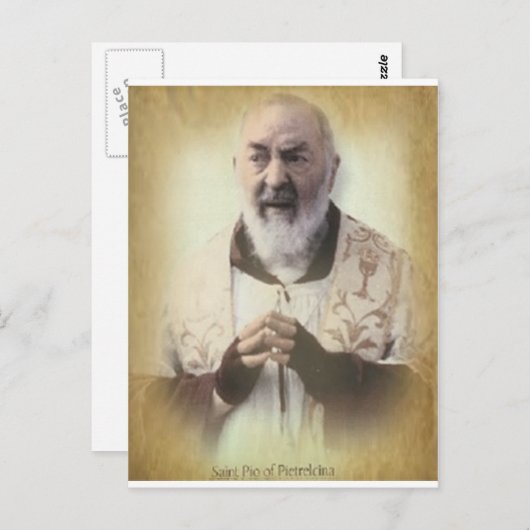 PADRE PIO ANTIEK BRIEFKAART (Voorkant / Achterkant)
