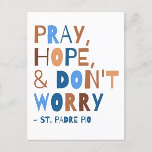 Padre Pio Bid Gebed Hoop Maak Je Geen zorgen Krach Briefkaart