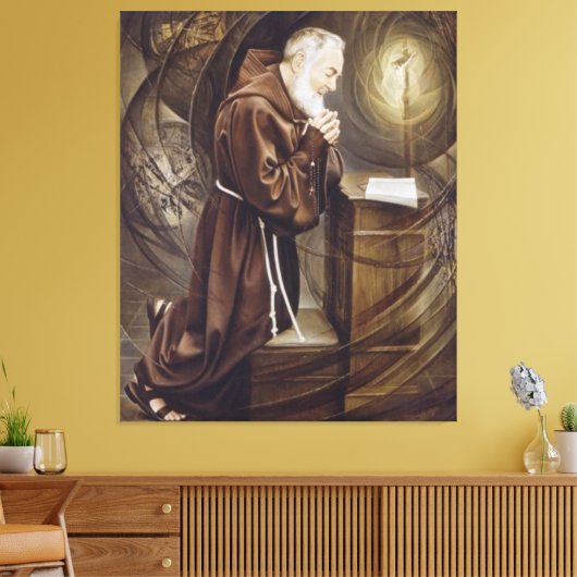 Padre Pio Canvas Afdruk (Insitu (Woonkamer))