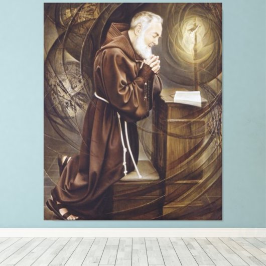 Padre Pio Canvas Afdruk (Insitu (Houten vloer))