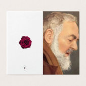 Padre Pio katholiek condoleances Bedankt kaarten (Buitenkant ongevouwen)