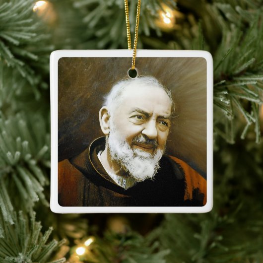 Padre Pio Keramisch Ornament (Boom)