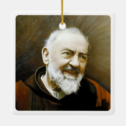 Padre Pio Keramisch Ornament (Achterkant)