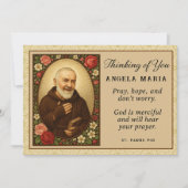 Padre Pio maakt zich zorgen over uw aanmoediging Kaart (Voorkant)