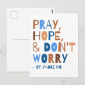 Padre Pio Pray Hope maakt zich geen zorgen over de Briefkaart (Voorkant / Achterkant)
