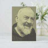 Padre Pio van Pietrelcina Bedankkaart (Staand voorkant)