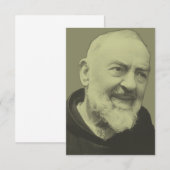 Padre Pio van Pietrelcina Bedankkaart (Voorkant / Achterkant)