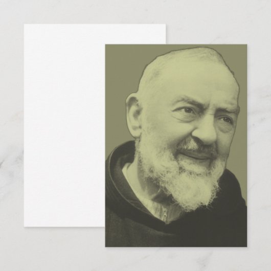 Padre Pio van Pietrelcina Bedankkaart (Voorkant / Achterkant)