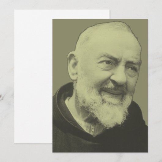 Padre Pio van Pietrelcina Feestdagenkaart (Voorkant / Achterkant)