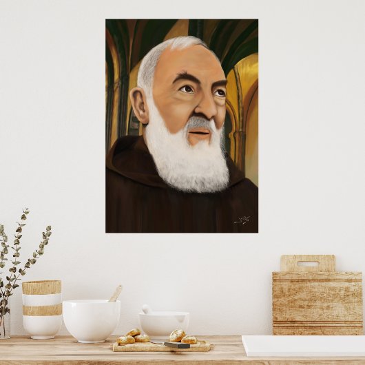 Padre Pio van Pietrelcina Poster (Keuken)