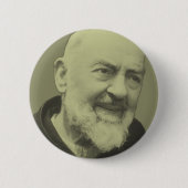Padre Pio van Pietrelcina Ronde Button 5,7 Cm (Voorkant)