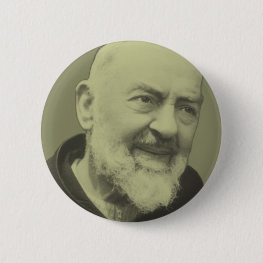 Padre Pio van Pietrelcina Ronde Button 5,7 Cm (Voorkant)