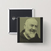 Padre Pio van Pietrelcina Vierkante Button 5,1 Cm (Voorkant /achterkant)