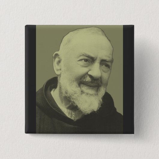 Padre Pio van Pietrelcina Vierkante Button 5,1 Cm (Voorkant)