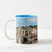 Padstow Cornwall England Tweekleurige Koffiemok (Links)